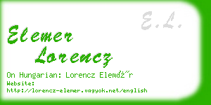 elemer lorencz business card